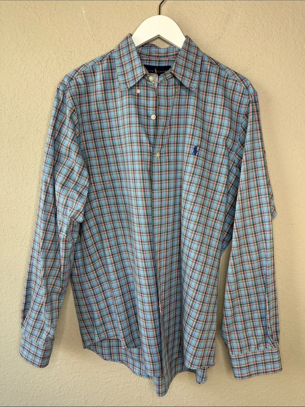 Ralph Lauren Men's Button Down Shirt Size Large Long Sleeve Plaid